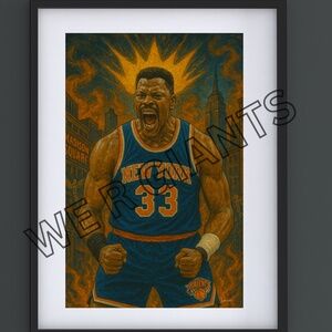 New York Knicks Patrick Ewing Poster Art Print 11X17